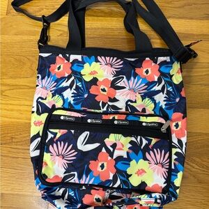LeSportsac Floral Tote - Black and Multicolor